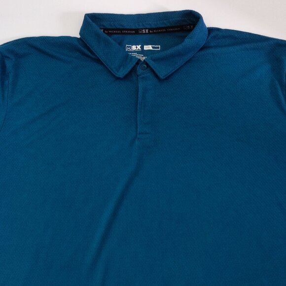 MSX by Michael Strahan polo shirt men's size XXL teal lightweight short sleeve - Picture 2 of 11